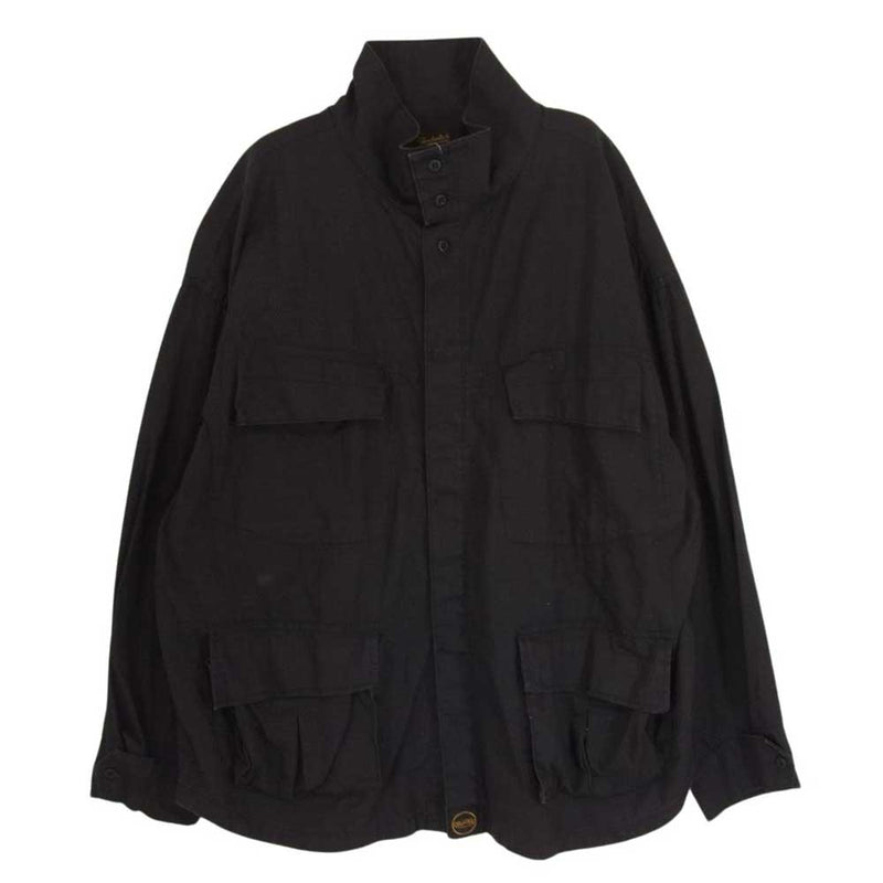 TENDERLOIN テンダーロイン MOCK BDU RIP STOP JKT モックネック ロゴ刺繍 リップストップ ミリタリー ジャケット ブラック系 L【中古】