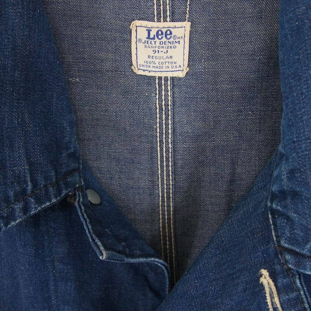 Lee リー USA製 70s M.R.マーク 91-J デニム カバーオール インディゴブルー系 サイズ表記無【中古】