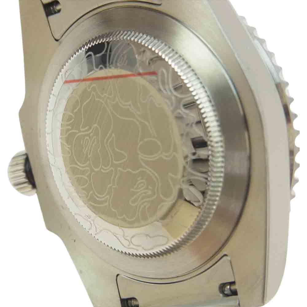 A BATHING APE アベイシングエイプ 23AW TYPE 2 BAPEX M クォーツ 防水性能 腕時計 シルバー系 グリーン系【新古品】【未使用】【中古】