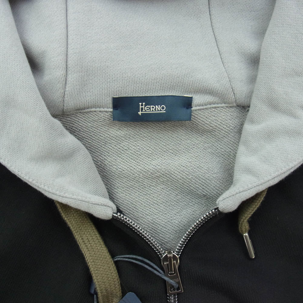 Herno ヘルノ JC0012U ジップ アップ パーカー フーディー バイカラー ワッペン マルチカラー系 50【極上美品】【中古】