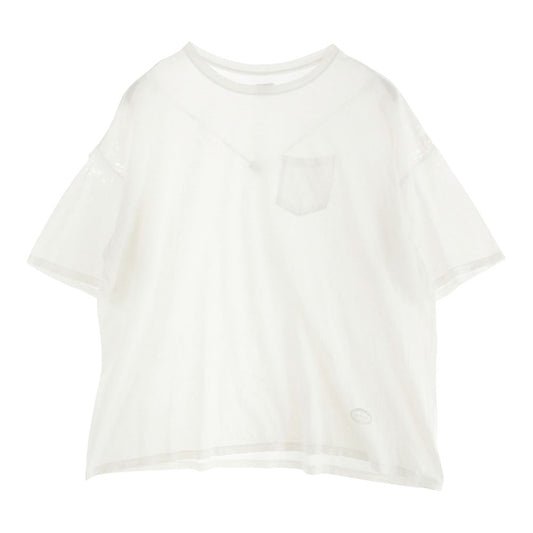 タンタン ダメージ加工 半袖 ポケット Tシャツ ホワイト系 XXXL【中古】