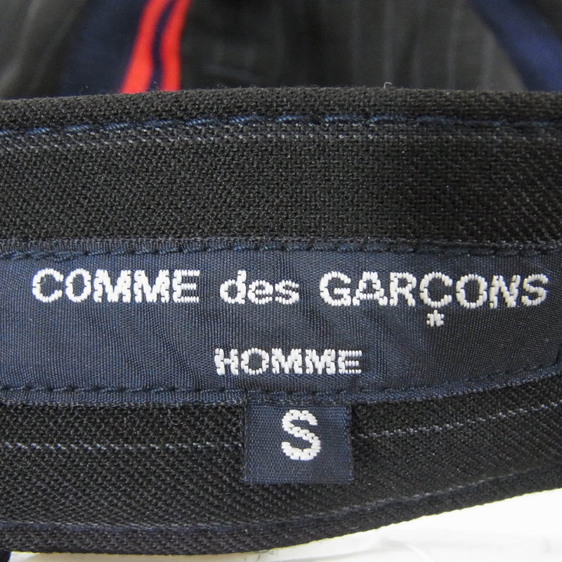 COMME des GARCONS HOMME コムデギャルソンオム HP-P010 サイドライン ストライプ パンツ ブラック系 S【中古】