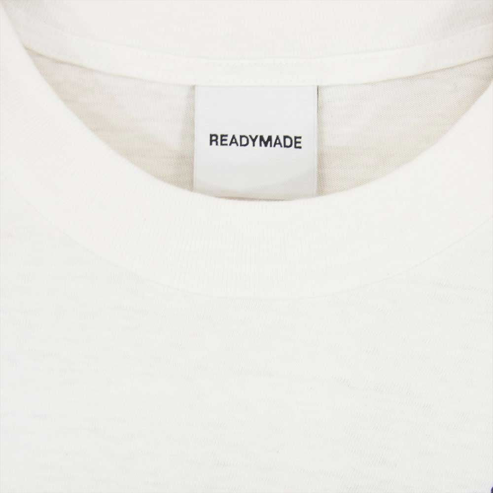 READY MADE レディメイド SS T-SHIRT PEACE ピース エイジング加工 Tシャツ ホワイト系 XL【中古】