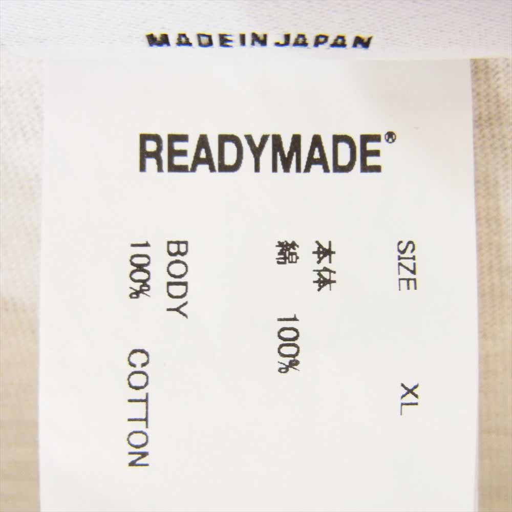 READY MADE レディメイド SS T-SHIRT PEACE ピース エイジング加工 Tシャツ ホワイト系 XL【中古】