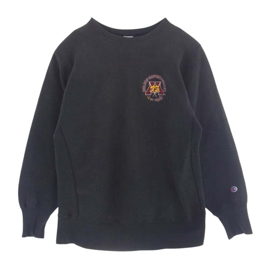 Champion チャンピオン 90s 後期 REVERSE WEAVE GOLDEN GOPHER HOCKEY リバースウィーブ 刺繍 ワッペン クルーネック 長袖 スウェット トレーナー ダークグレー系 L【中古】