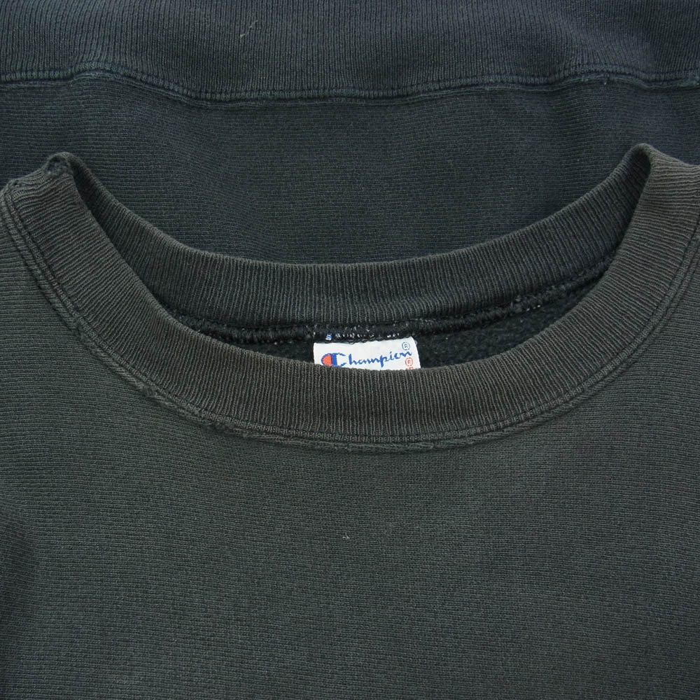 Champion チャンピオン 90s 後期 REVERSE WEAVE GOLDEN GOPHER HOCKEY リバースウィーブ 刺繍 ワッペン クルーネック 長袖 スウェット トレーナー ダークグレー系 L【中古】