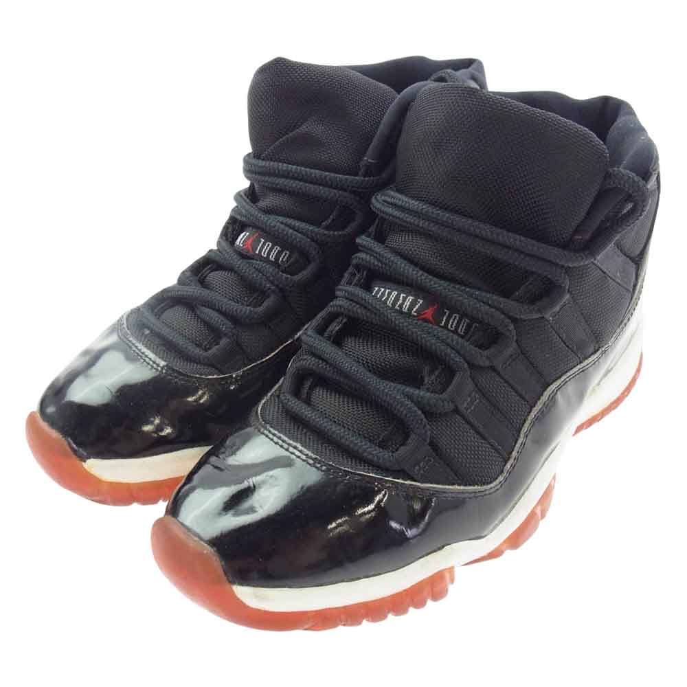 NIKE AIR JORDAN ナイキ ジョーダン 130245-062 95年 オリジナル AJ11 BRED エアジョーダン11 ブレッド パテント スニーカー ブラック系 レッド系 26cm【中古】