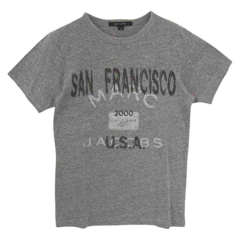 MARC JACOBS マークジェイコブス フロント プリント コットン 半袖 Tシャツ グレー系 M【中古】