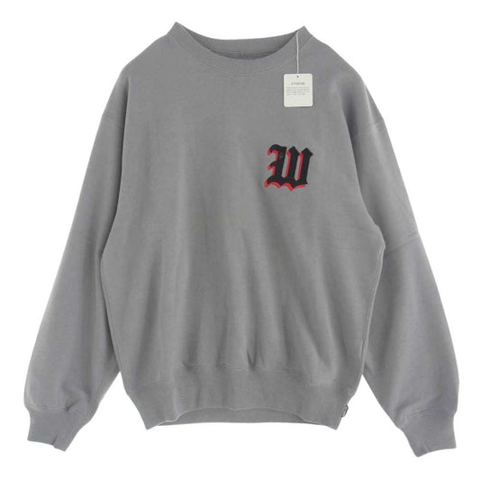 WACKO MARIA ワコマリア 24AW 24FW-WMC-SS08 MIDDLE WEIGHT SWEAT SHIRT ミドル ウェイト スウェット クルー グレー系 M【新古品】【未使用】【中古】