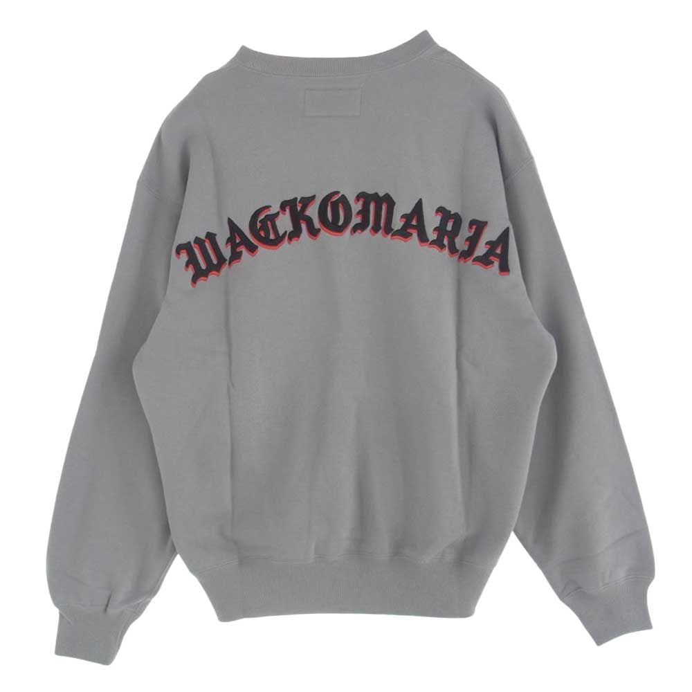 WACKO MARIA ワコマリア 24AW 24FW-WMC-SS08 MIDDLE WEIGHT SWEAT SHIRT ミドル ウェイト スウェット クルー グレー系 M【新古品】【未使用】【中古】