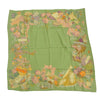 GUCCI グッチ シルク100% フラワー 花柄 総柄 額縁 スカーフ グリーン グリーン系【中古】