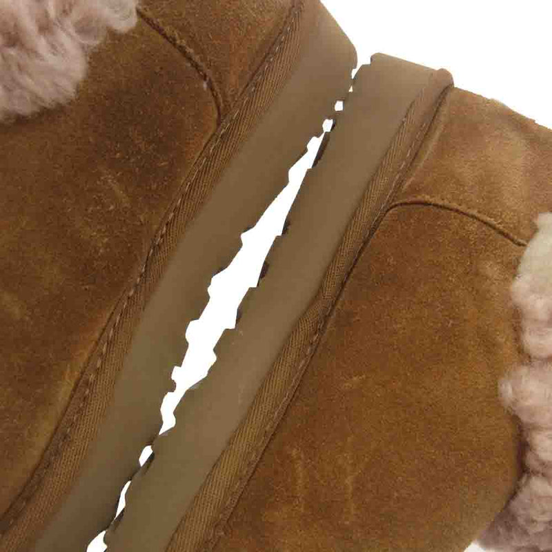 UGG アグ CLASSIC SHORT PATCHWORK FLUFF クラシック ショート パッチワーク フラッフ ブーツ ブラウン系 23cm【中古】