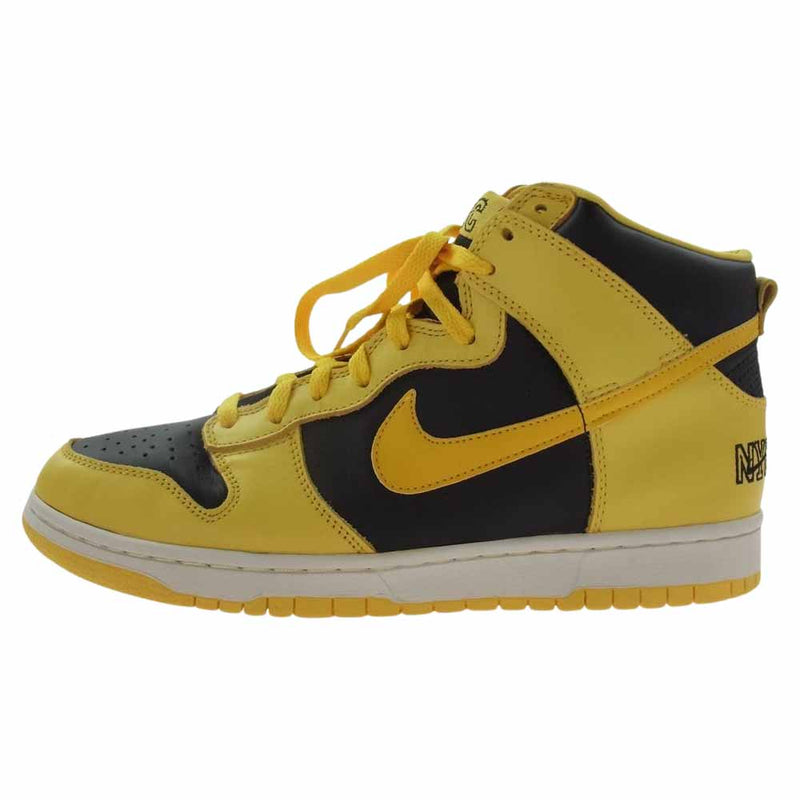 NIKE ナイキ 630335-072 DUNK HIGH LE BLACK BRIGHT GOLDENROD BLACK ダンク ハイ イエロー ブラック NYC ハイカットスニーカー ブラック系 イエロー系 28.5cm【美品】【中古】