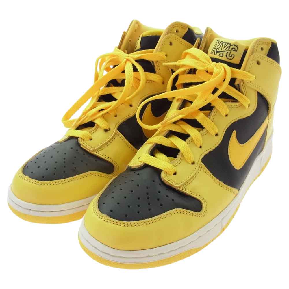 NIKE ナイキ 630335-072 DUNK HIGH LE BLACK BRIGHT GOLDENROD BLACK ダンク ハイ イエロー ブラック NYC ハイカットスニーカー ブラック系 イエロー系 28.5cm【美品】【中古】