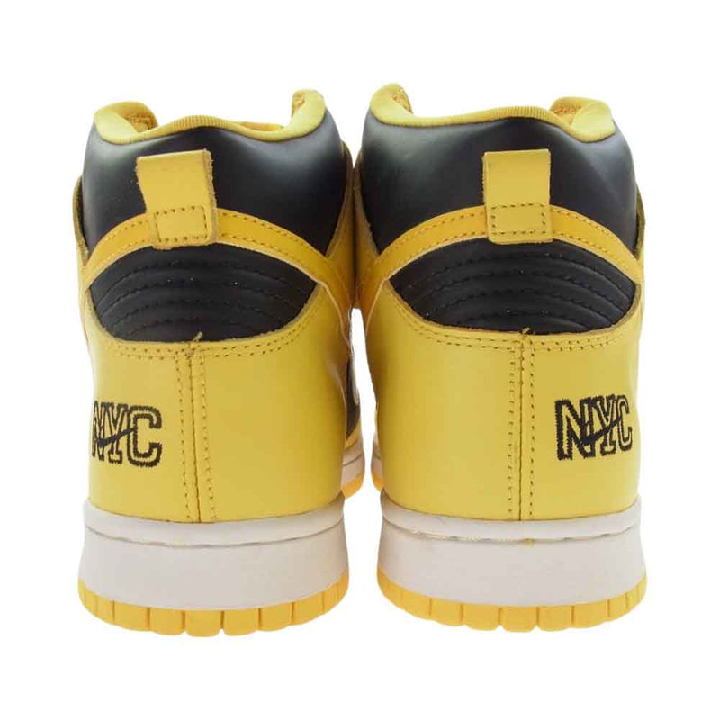 NIKE ナイキ 630335-072 DUNK HIGH LE BLACK BRIGHT GOLDENROD BLACK ダンク ハイ イエロー ブラック NYC ハイカットスニーカー ブラック系 イエロー系 28.5cm【美品】【中古】