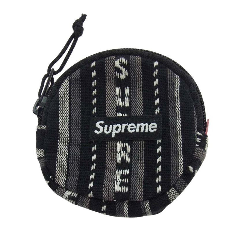 Supreme シュプリーム 20SS Woven Stripe Coin Pouch ウーブン ストライプ コインポーチ コインケース ブラック系【中古】