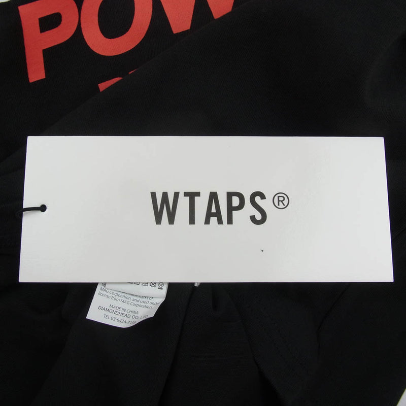 WTAPS ダブルタップス 22AW 22217OND-CSM02 POWER-T / LS / ONEITA バックプリント 長袖 クルーネック ロングスリーブ Tシャツ ロンT ブラック系 03【美品】【中古】