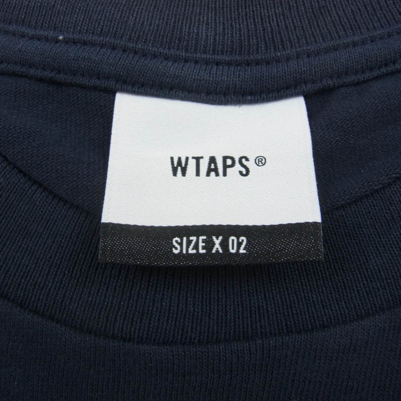 WTAPS ダブルタップス 22SS 221ATDT-STM07S IDENTITY SS COTTON アイデンティティー ショートスリーブ 半袖 Tシャツ ネイビー系 02【新古品】【未使用】【中古】