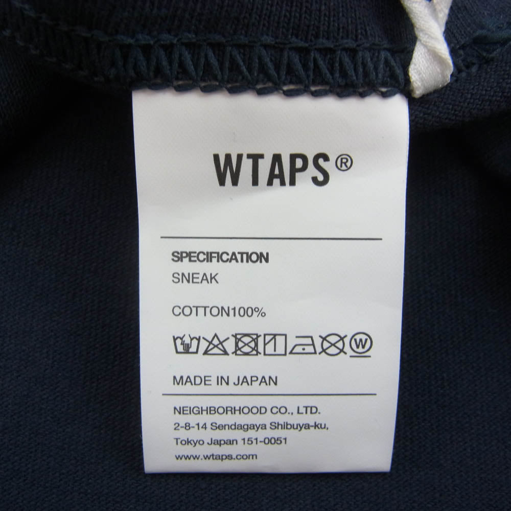 WTAPS ダブルタップス 22SS 221ATDT-STM07S IDENTITY SS COTTON アイデンティティー ショートスリーブ 半袖 Tシャツ ネイビー系 02【新古品】【未使用】【中古】