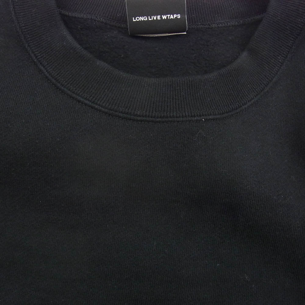 WTAPS ダブルタップス FORTLESS SWEATER COTTON バックロゴ 裏起毛 スウェット セーター トレーナー ブラック系 03【中古】