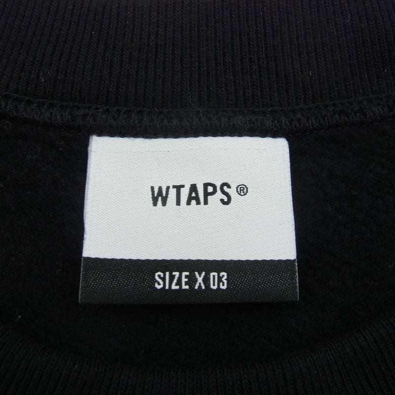 WTAPS ダブルタップス FORTLESS SWEATER COTTON バックロゴ 裏起毛 スウェット セーター トレーナー ブラック系 03【中古】