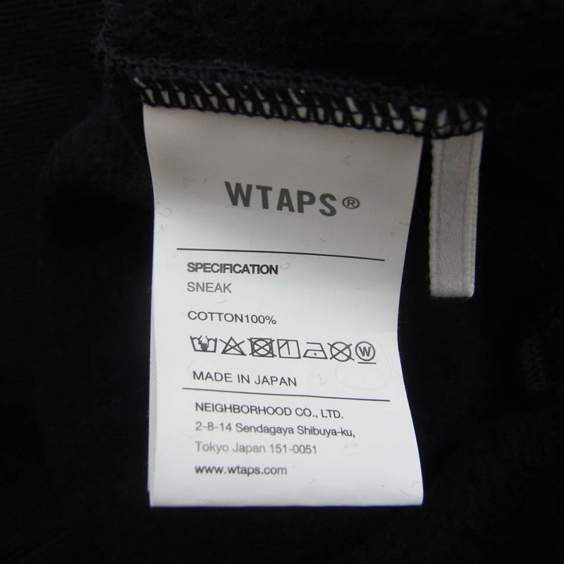 WTAPS ダブルタップス FORTLESS SWEATER COTTON バックロゴ 裏起毛 スウェット セーター トレーナー ブラック系 03【中古】