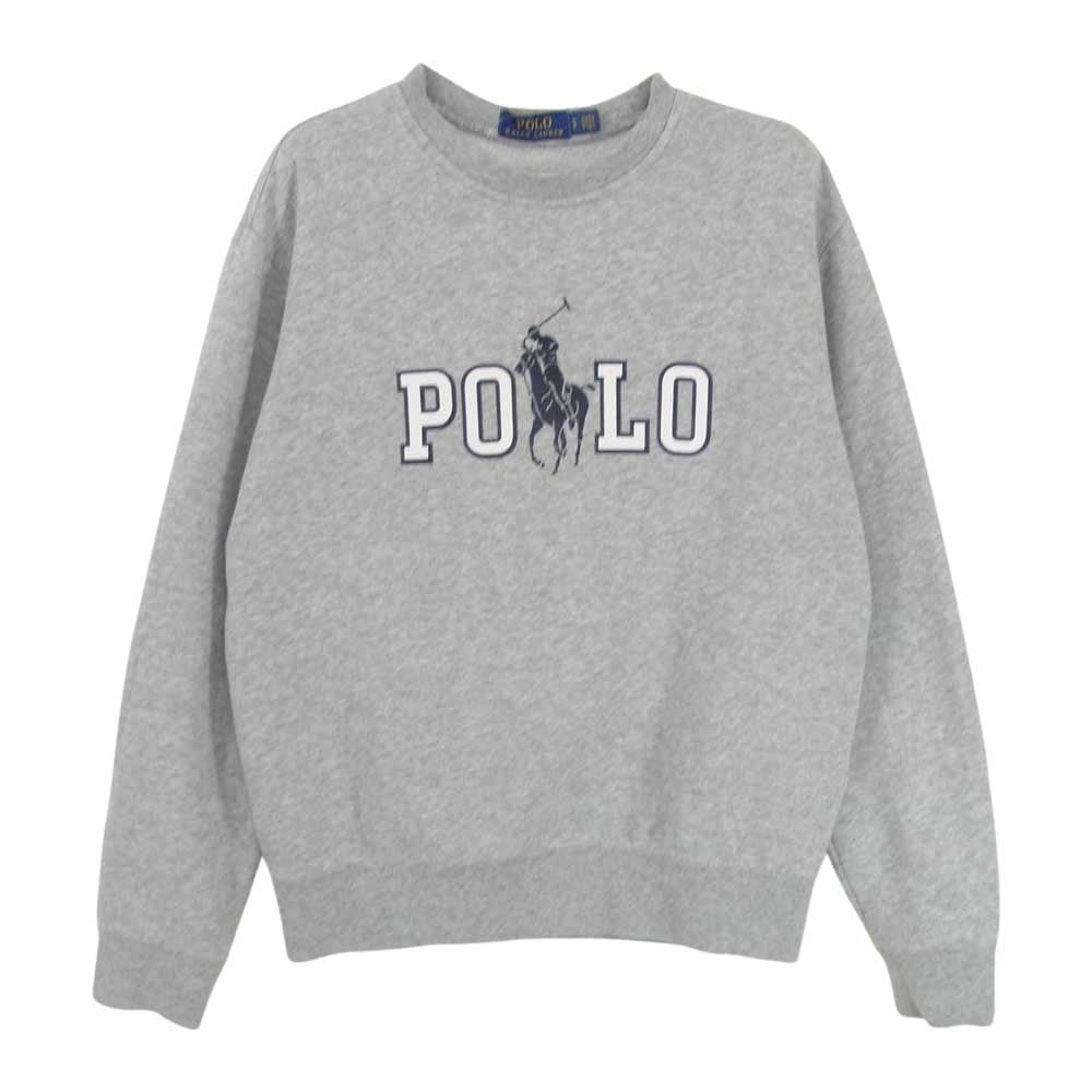 POLO RALPH LAUREN ポロ・ラルフローレン ポニー プリント クルー スウェット グレー系 SP【中古】