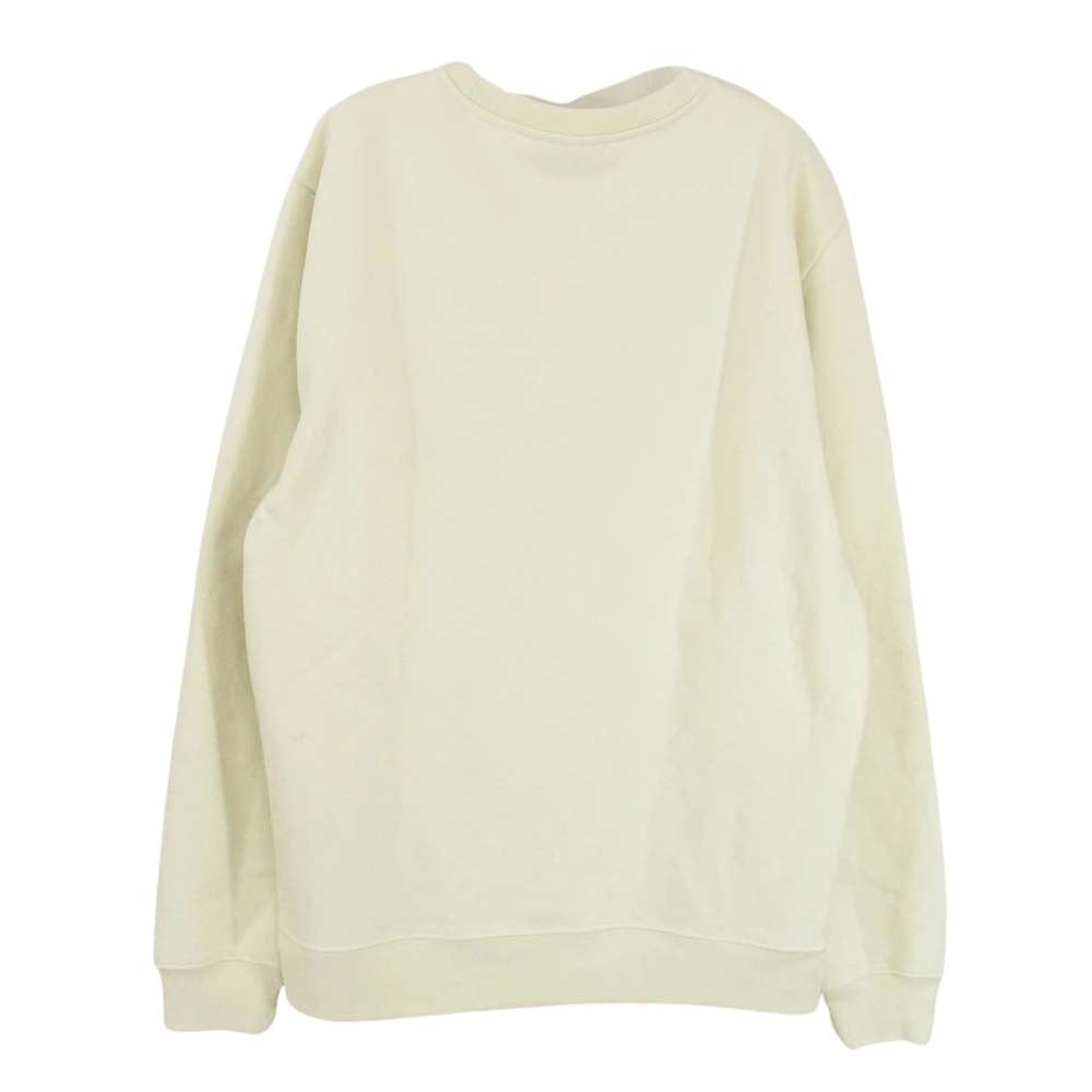 MAISON KITSUNE メゾンキツネ フロント ロゴ刺繍 クルー スウェット オフホワイト系 XL【中古】