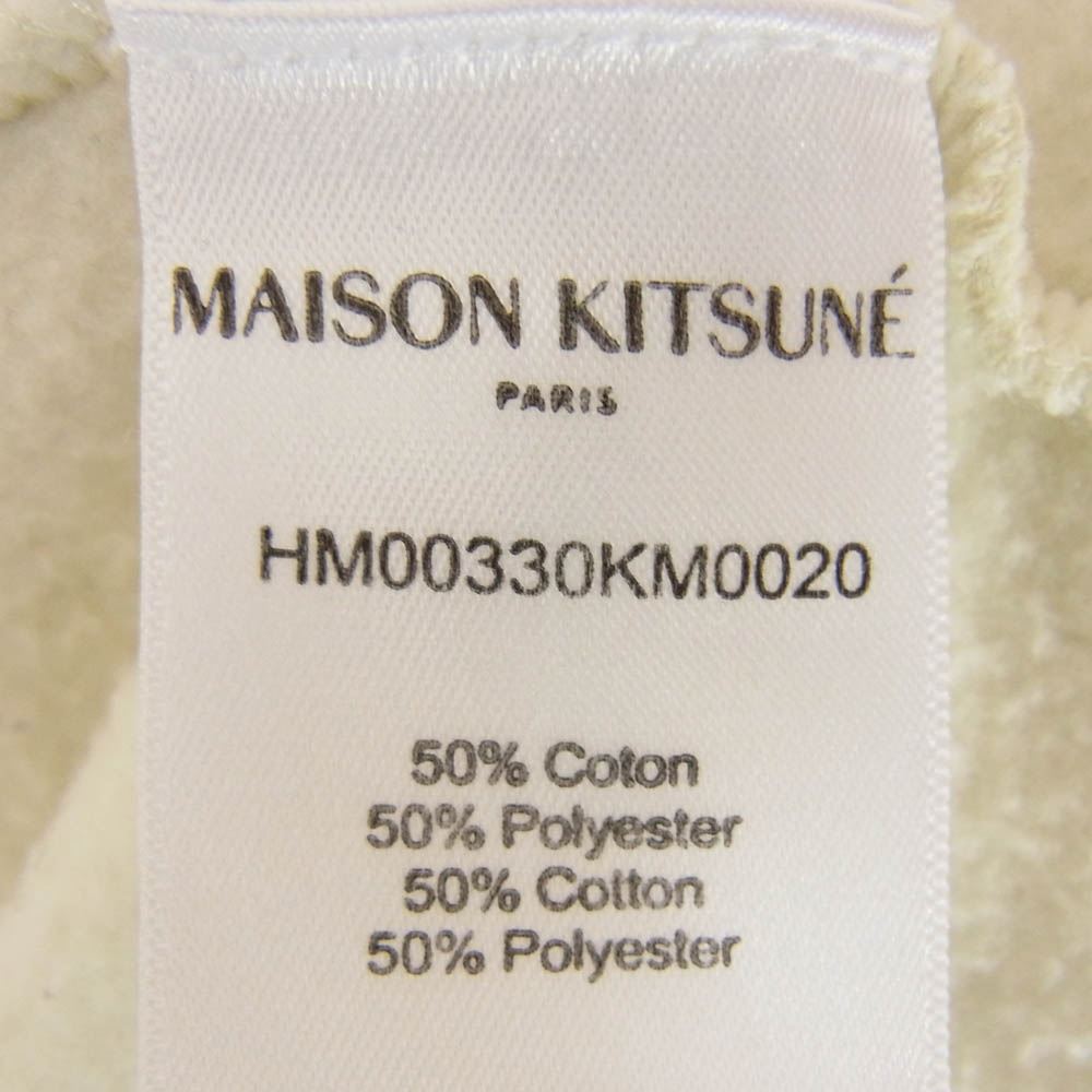 MAISON KITSUNE メゾンキツネ フロント ロゴ刺繍 クルー スウェット オフホワイト系 XL【中古】