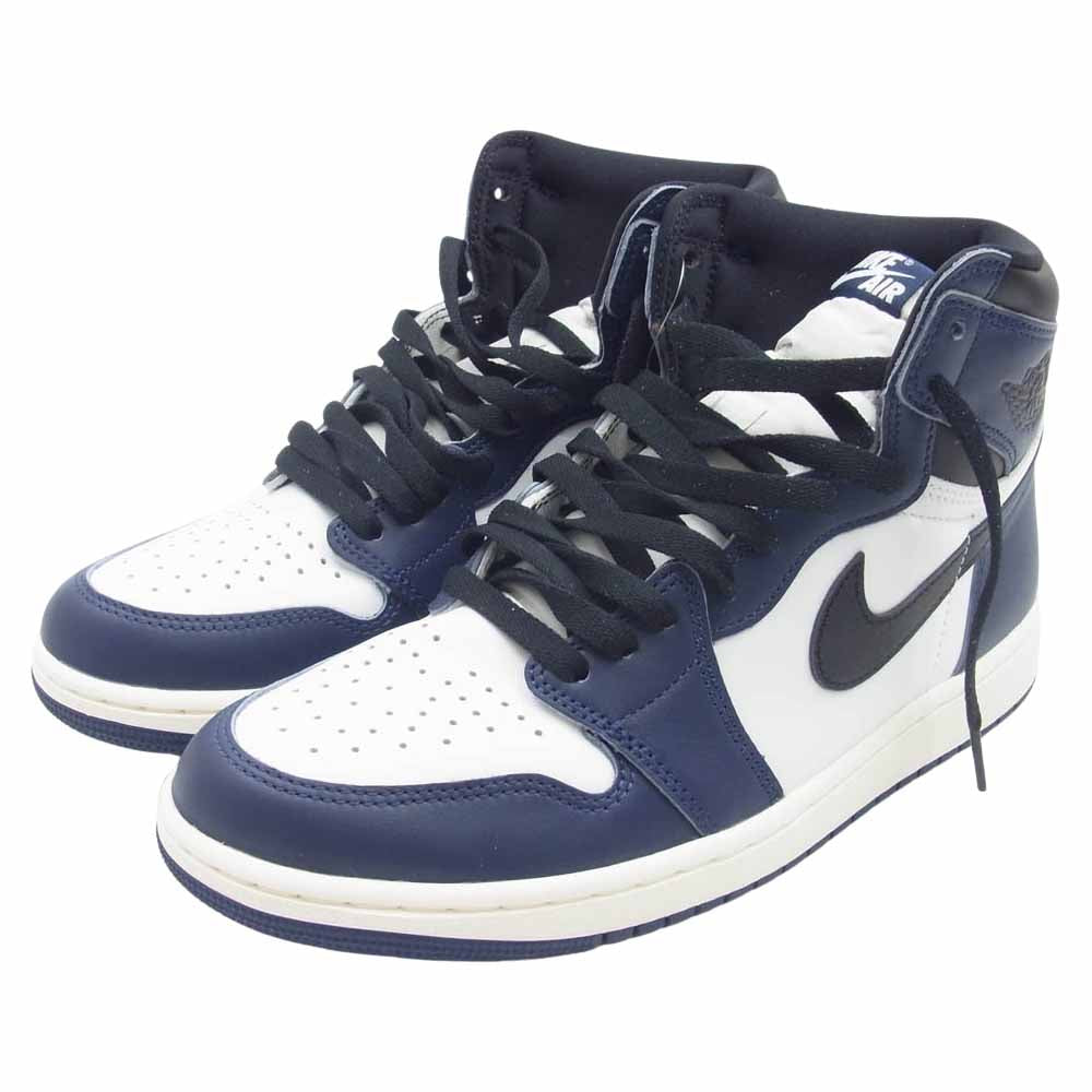 NIKE ナイキ DZ5485-401 Air Jordan 1 Retro High OG Midnight Navy エアジョーダン1 レトロ ハイ OG ミッドナイト ネイビー ハイカット スニーカー ネイビー系 ホワイト系 27cm【極上美品】【中古】