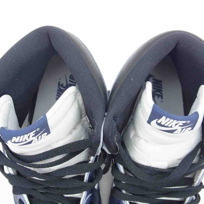 NIKE ナイキ DZ5485-401 Air Jordan 1 Retro High OG Midnight Navy エアジョーダン1 レトロ ハイ OG ミッドナイト ネイビー ハイカット スニーカー ネイビー系 ホワイト系 27cm【極上美品】【中古】