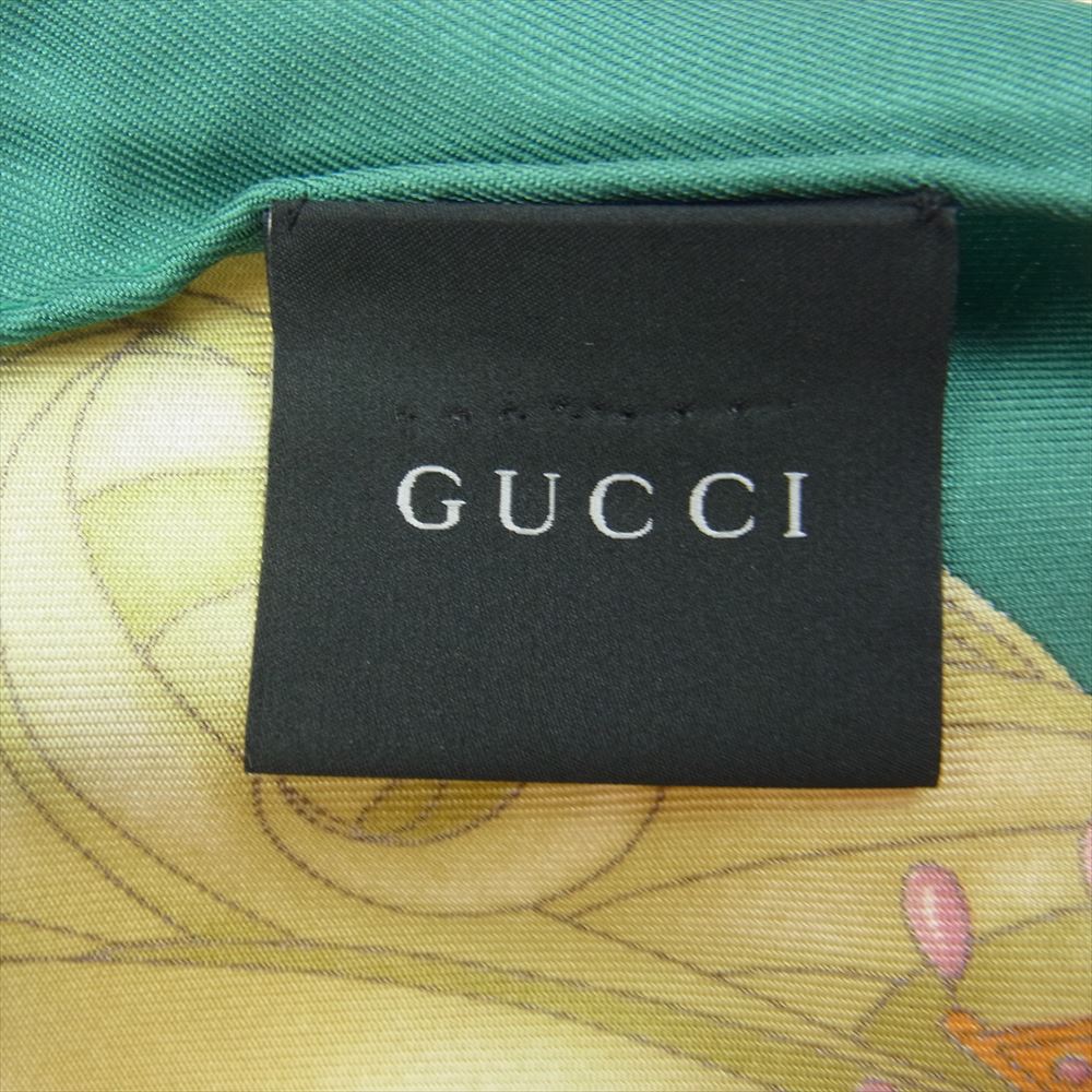 GUCCI グッチ シルク100％ 女神 ヴィーナス スカーフ グリーン【中古】