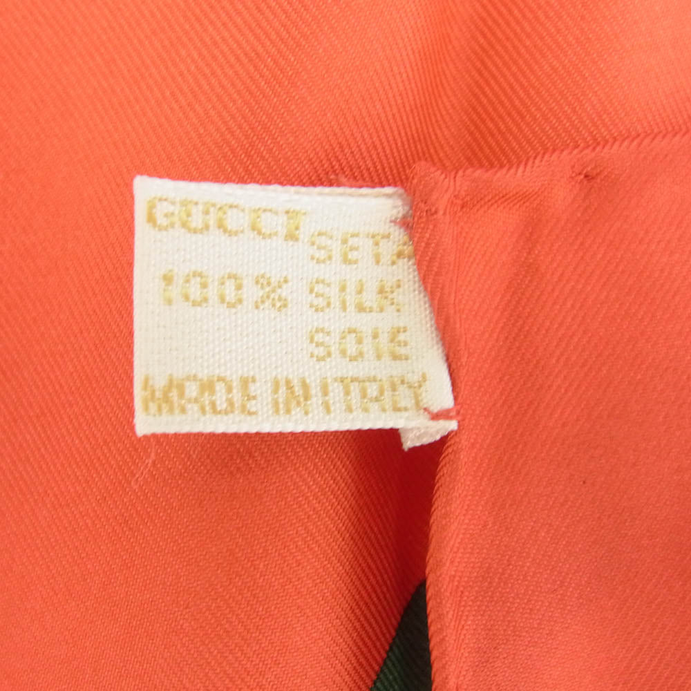 GUCCI グッチ シルク100％ フラワー 花柄 スカーフ レッド【中古】