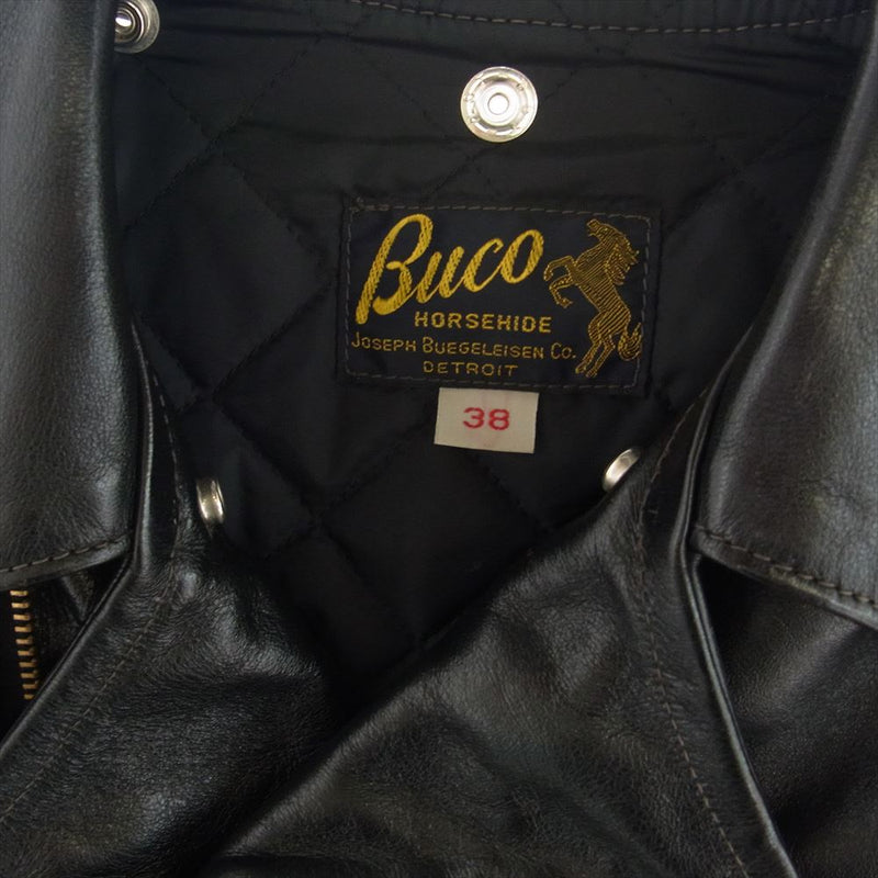 The REAL McCOY'S ザリアルマッコイズ BUCO J-24 JACKET ブコ 茶芯 ホースハイド ダブル ライダース レザージャケット ブラック系 38【中古】