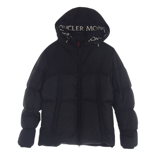 MONCLER モンクレール D20914132085 MONTCLA モンクラー フードロゴ刺繍 袖ロゴワッペン ダウン ジャケット ブラック系 1【極上美品】【中古】