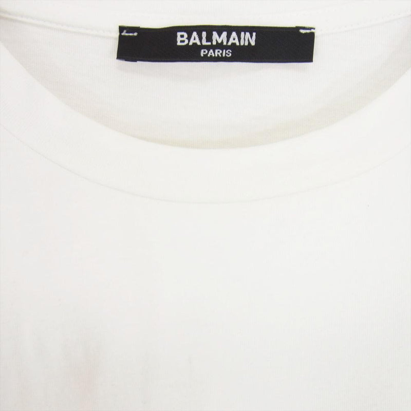 BALMAIN バルマン スパンコール ロゴ ワンピース 半袖 Tシャツ ホワイト系 10A【中古】