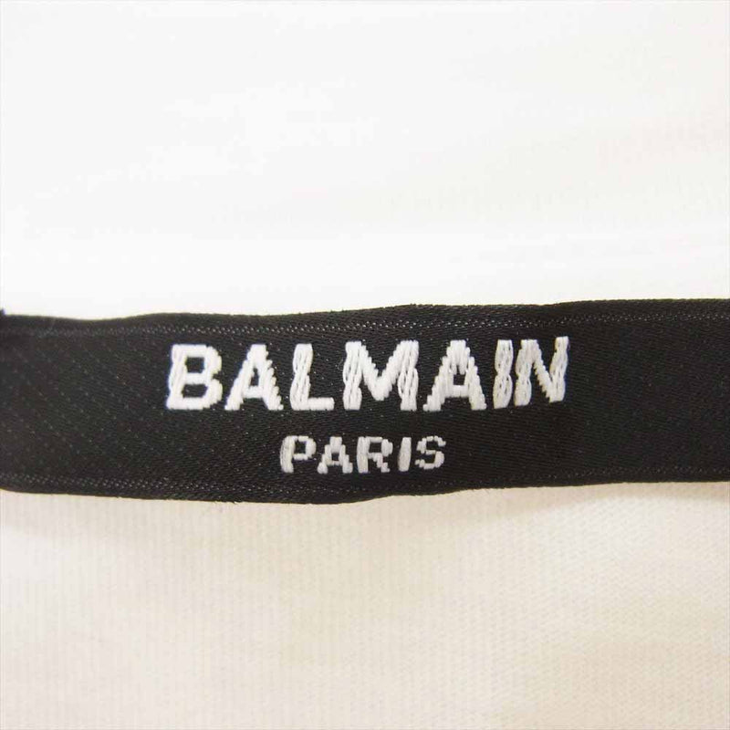 BALMAIN バルマン スパンコール ロゴ ワンピース 半袖 Tシャツ ホワイト系 10A【中古】