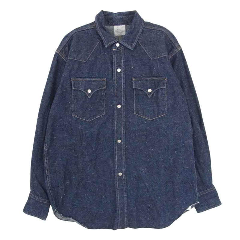 New Manual ニューマニュアル #005 LV DENIM WESTERN SHIRTS ONE-WASHED ウエスタン デニム 長袖 シャツ インディゴブルー系 15 1/2【中古】