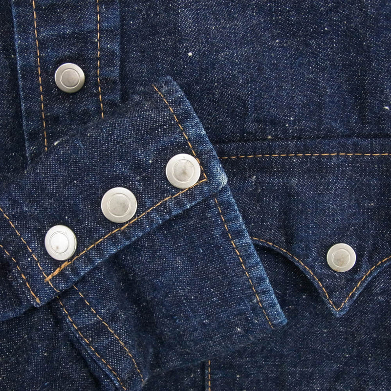 New Manual ニューマニュアル #005 LV DENIM WESTERN SHIRTS ONE-WASHED ウエスタン デニム 長袖 シャツ インディゴブルー系 15 1/2【中古】