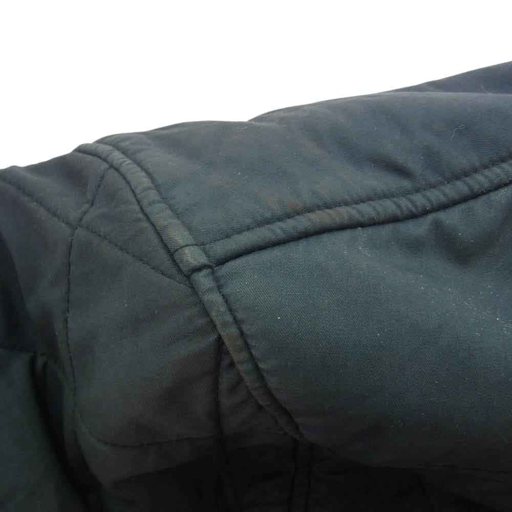 Barbour バブアー 3ワラント 黒タグ キルティング スタンドカラー 襟コーデュロイ 裏地フリース フルジップ ジャケット ブラック系 L【中古】