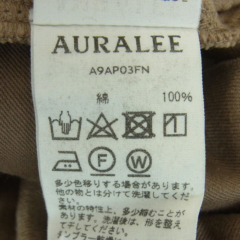 AURALEE オーラリー A9AP03FN WASHED CORDUROY 5P PANTS ウォッシュド コーデュロイ パンツ ライトブラウン系 4【中古】