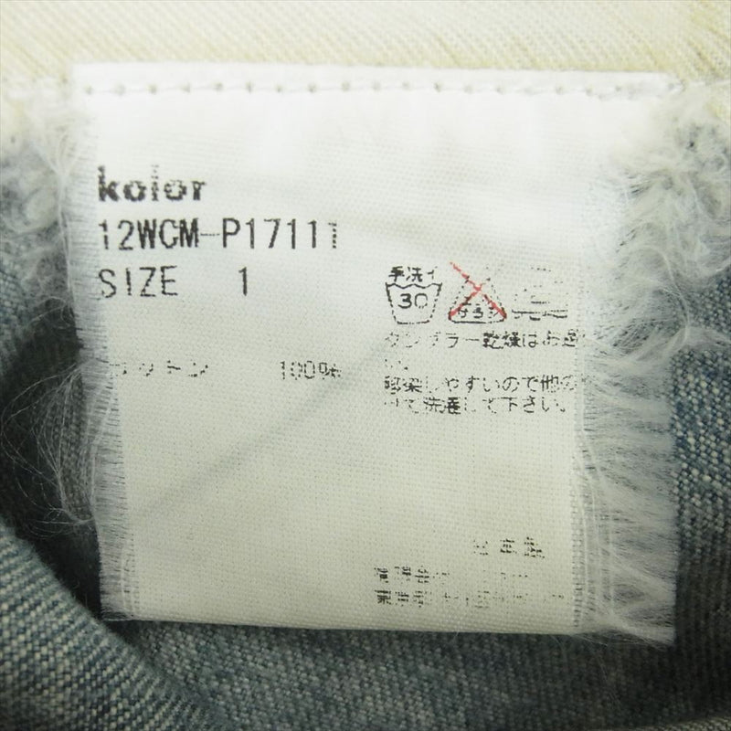 kolor カラー 12WCM-P17111 パッカリング デニム パンツ コットン 日本製 インディゴブルー系 1【中古】