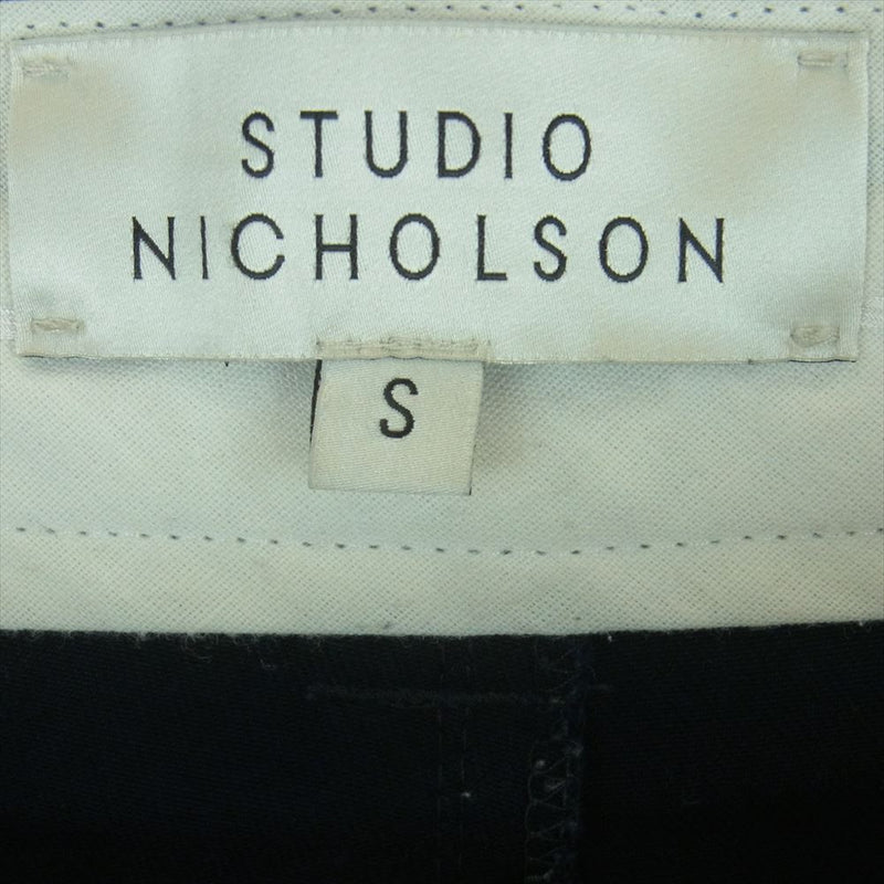 STUDIO NICHOLSON スタジオニコルソン SNM-351 Deep Pleat Volume Pant ボリューム パンツ コットン ダークネイビー系 S【中古】