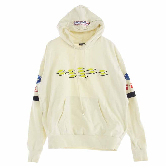 DIESEL ディーゼル S-Alby--YA Hoodie エンブロイダリー レーシングロゴ オーバーサイズ プルオーバー パーカー ホワイト系 M【中古】