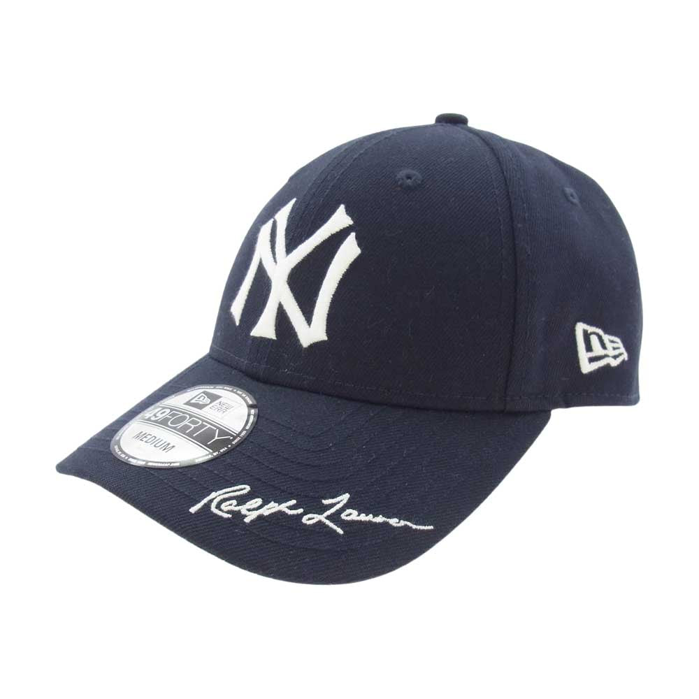 POLO RALPH LAUREN ポロ・ラルフローレン NewEra 9THIRTY Cooperstown ニューエラ クーパーズタウン ニューヨークヤンキース NY刺繍 キャップ ダークネイビー系【中古】