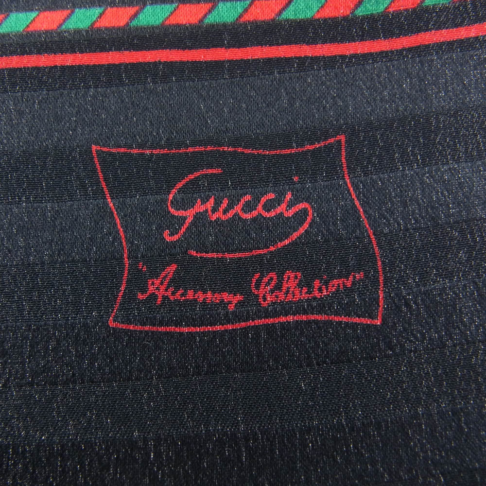 GUCCI グッチ シルク100％ ホースビット柄 ストール ブラック系【中古】