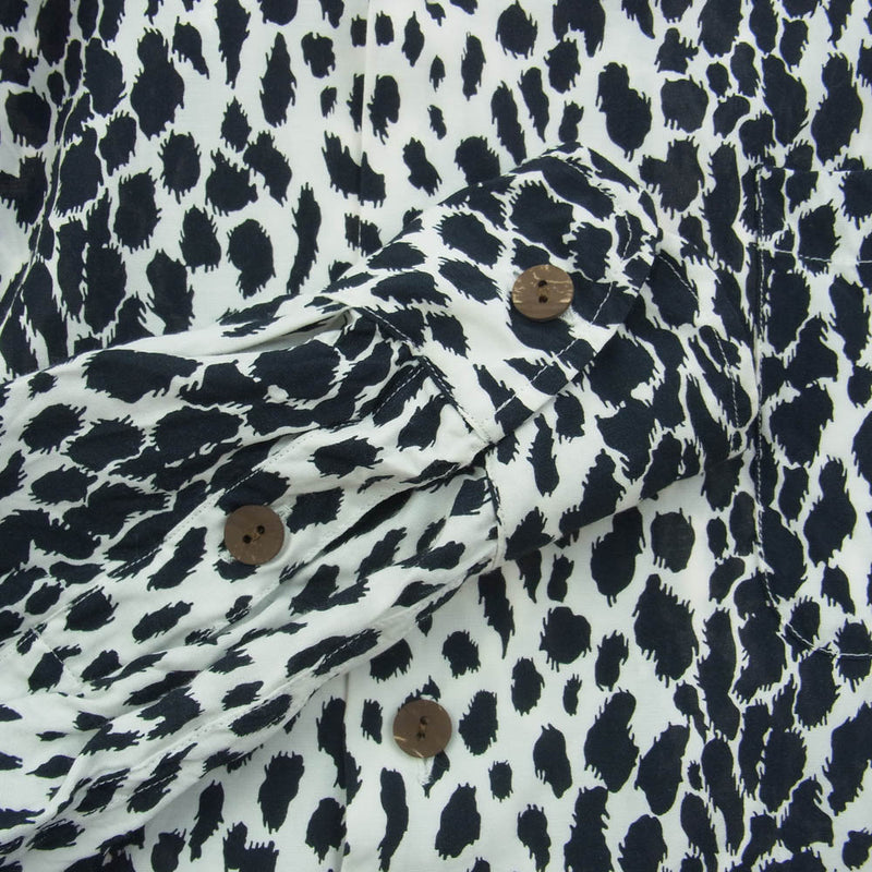 WACKO MARIA ワコマリア LEOPARD HAWAIIAN SHIRT L/S レオパード ハワイアン シャツ マルチカラー系 ホワイト系 S【美品】【中古】