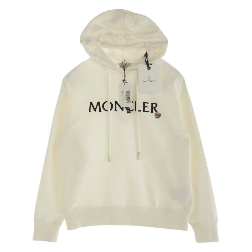 MONCLER モンクレール I10938G00016 LOGO EMBROIDERED HOODIE ロゴ刺繍 フーディー プルオーバー パーカー ホワイト系 XS【新古品】【未使用】【中古】