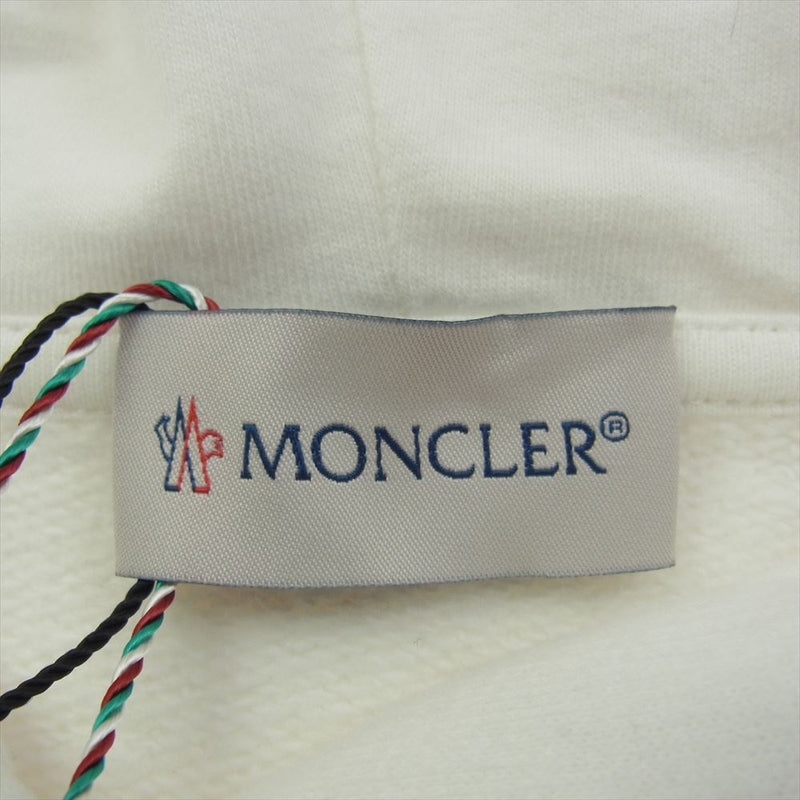 MONCLER モンクレール I10938G00016 LOGO EMBROIDERED HOODIE ロゴ刺繍 フーディー プルオーバー パーカー ホワイト系 XS【新古品】【未使用】【中古】