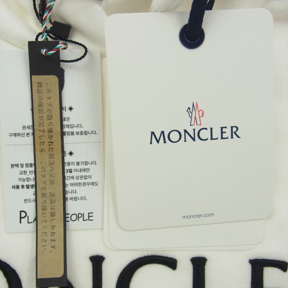 MONCLER モンクレール I10938G00016 LOGO EMBROIDERED HOODIE ロゴ刺繍 フーディー プルオーバー パーカー ホワイト系 XS【新古品】【未使用】【中古】